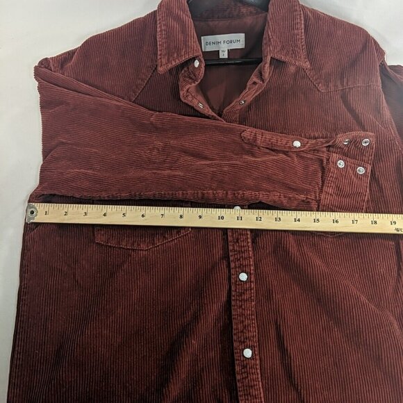 Aritzia Denim Forum Nina Orange Corduroy Button Jacket Shirt Long Sleeve 2 - Picture 12 of 13